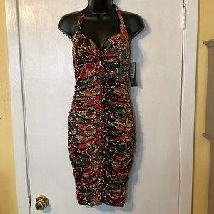 Ruby Rox Dillard’s Women’s Graphic Print Body Con Ruched Dress